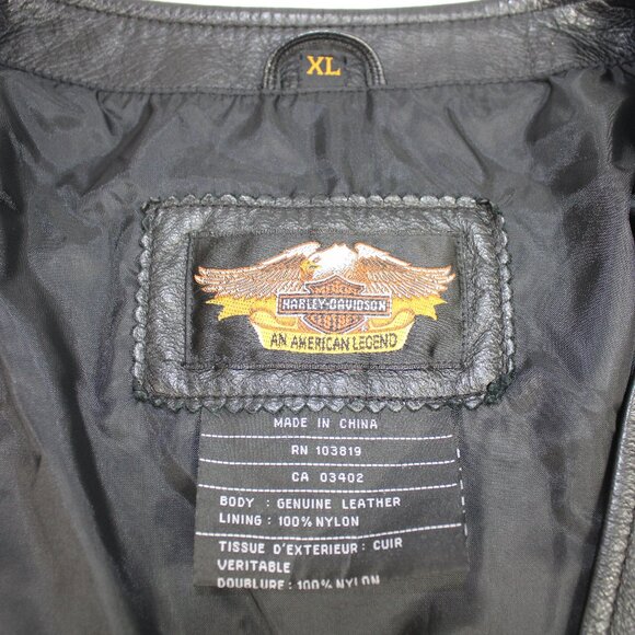Harley Davidson Pathway Side lace Black Leather Vest, Size XL - Picture 8 of 9